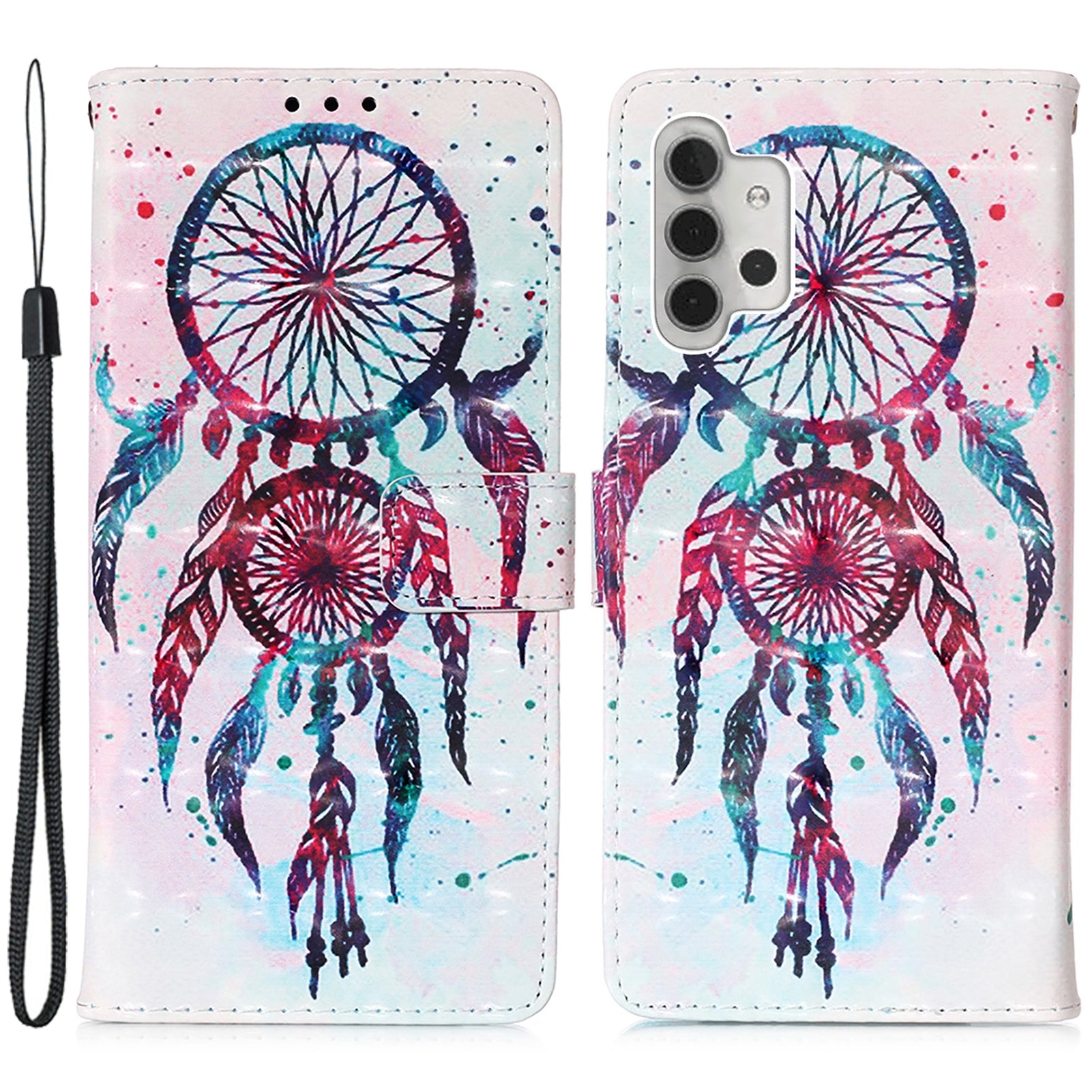Til Samsung Galaxy A32 5G / M32 5G YB Mønsterprint Læder Series-2 Stand Case Læder 3D Mønster Printing Wallet Cover
