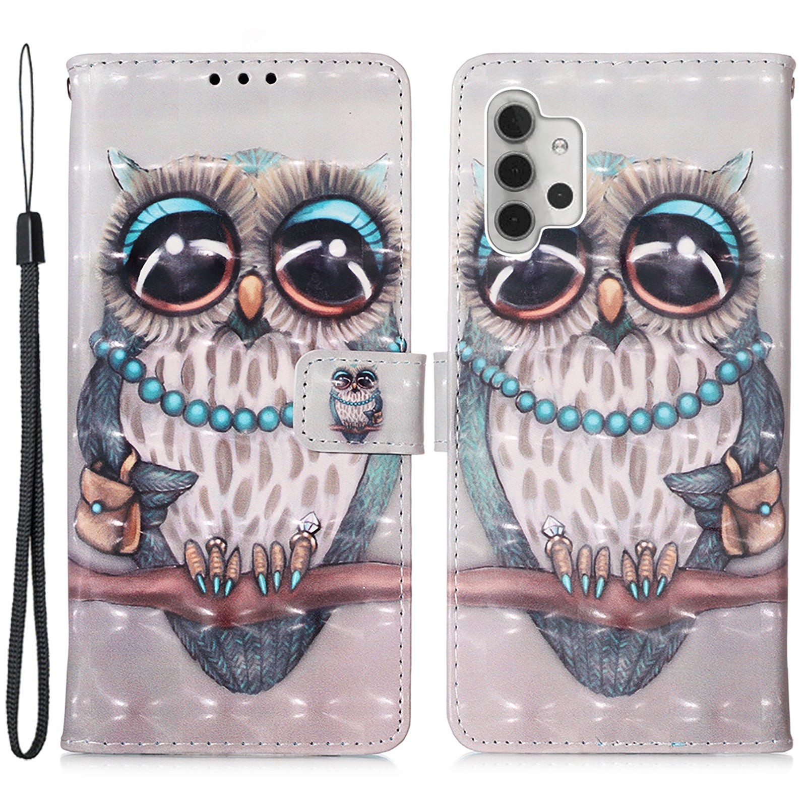 Til Samsung Galaxy A32 5G / M32 5G YB Mønsterprint Læder Series-2 Stand Case Læder 3D Mønster Printing Wallet Cover