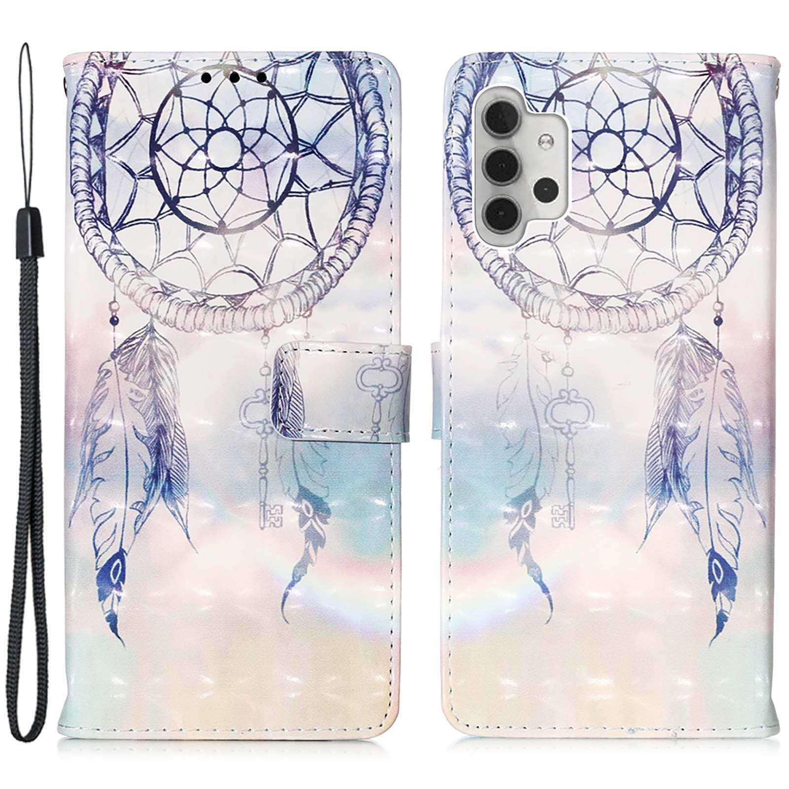 Til Samsung Galaxy A32 5G / M32 5G YB Mønsterprint Læder Series-2 Stand Case Læder 3D Mønster Printing Wallet Cover