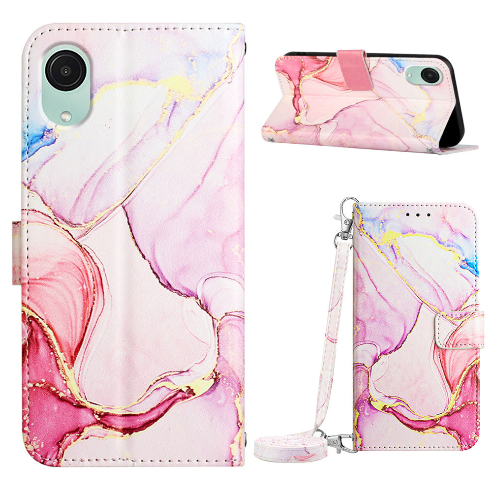 For Samsung Galaxy A04 Core 4G Wallet Phone Case YB Pattern Printing Leather Series-6 Anti-Drop Phone Cover