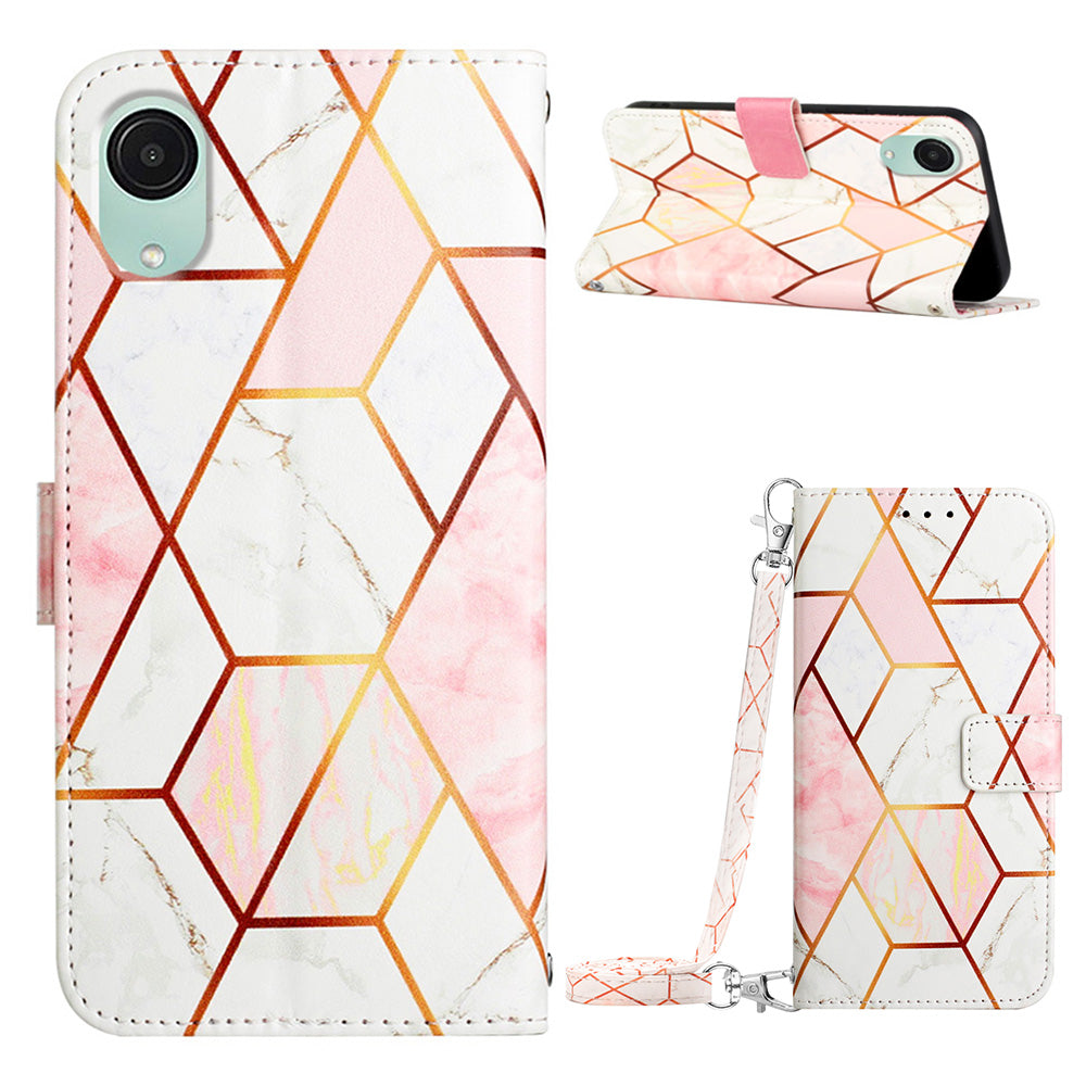 For Samsung Galaxy A04 Core 4G Wallet Phone Case YB Pattern Printing Leather Series-6 Anti-Drop Phone Cover