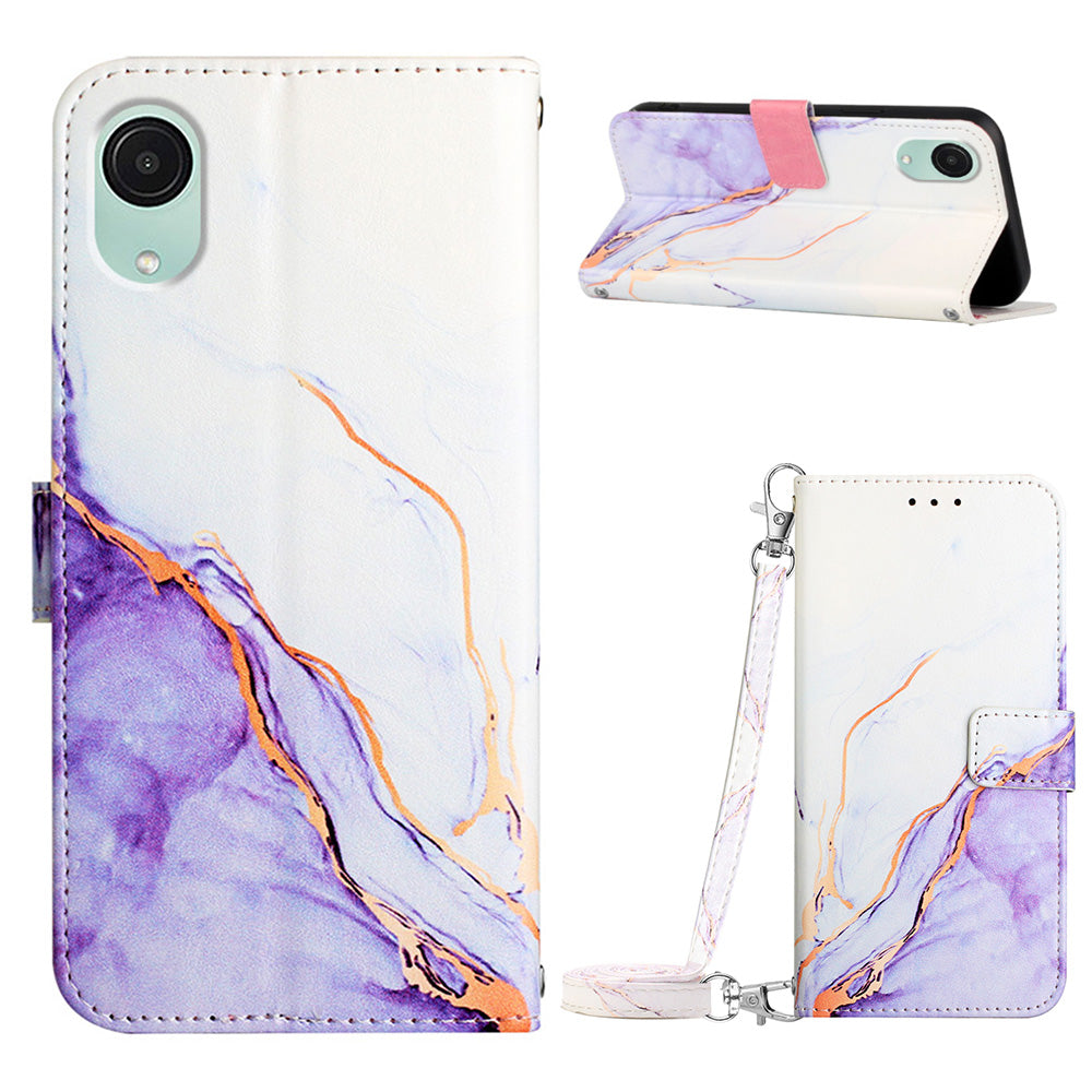 For Samsung Galaxy A04 Core 4G Wallet Phone Case YB Pattern Printing Leather Series-6 Anti-Drop Phone Cover