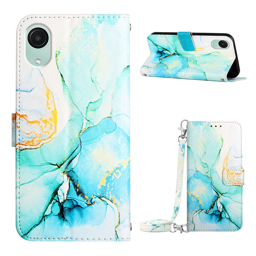 For Samsung Galaxy A04 Core 4G Wallet Phone Case YB Pattern Printing Leather Series-6 Anti-Drop Phone Cover