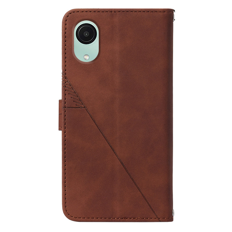 Pro Samsung Galaxy A04 Core 4G nárazuvzdorný kryt YB Imprinting Series-1 PU kožený kryt na telefon s potiskem