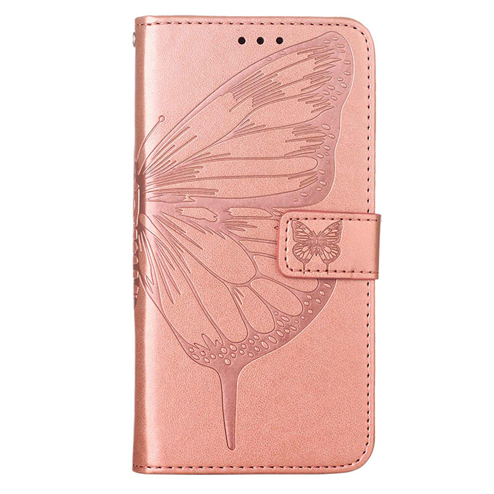 YB Imprinting Series-4 For Samsung Galaxy A24 4G Stylish Imprinted PU Leather Wallet Cover Folding Stand Phone Case with Hand Strap