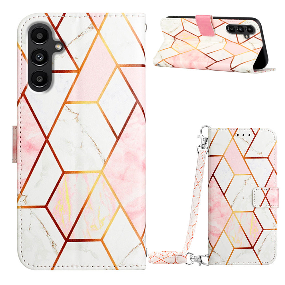 Leather Flip Cover for Samsung Galaxy A24 4G Phone Shell YB Pattern Printing Leather Series-6 Wallet Case