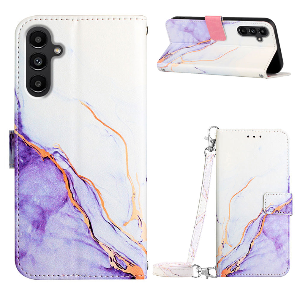 Leather Flip Cover for Samsung Galaxy A24 4G Phone Shell YB Pattern Printing Leather Series-6 Wallet Case