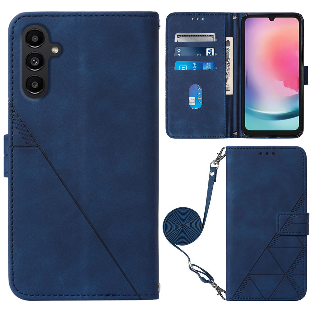 YB Imprinting Series-2 pro Samsung Galaxy A24 4G Kožené pouzdro na telefon odolné proti pádu