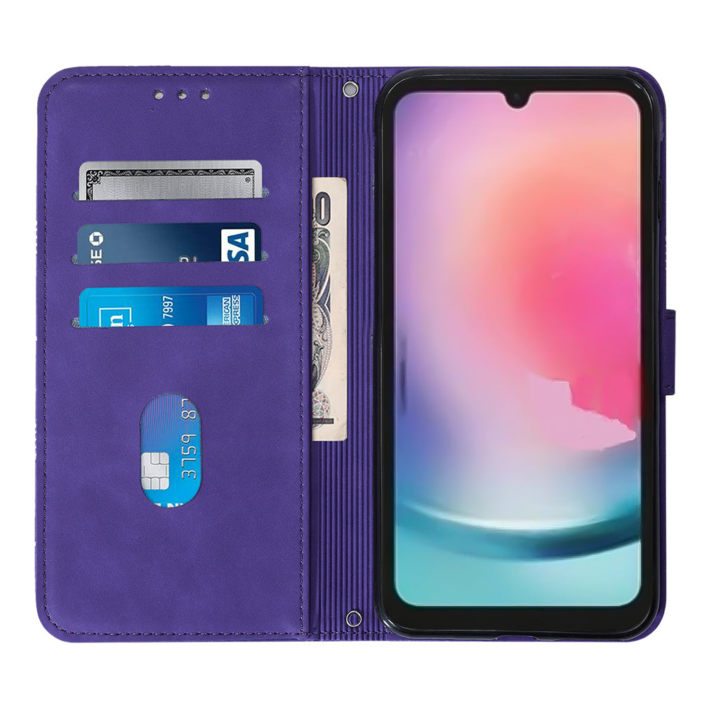 YB Imprinting Series-2 pro Samsung Galaxy A24 4G Kožené pouzdro na telefon odolné proti pádu