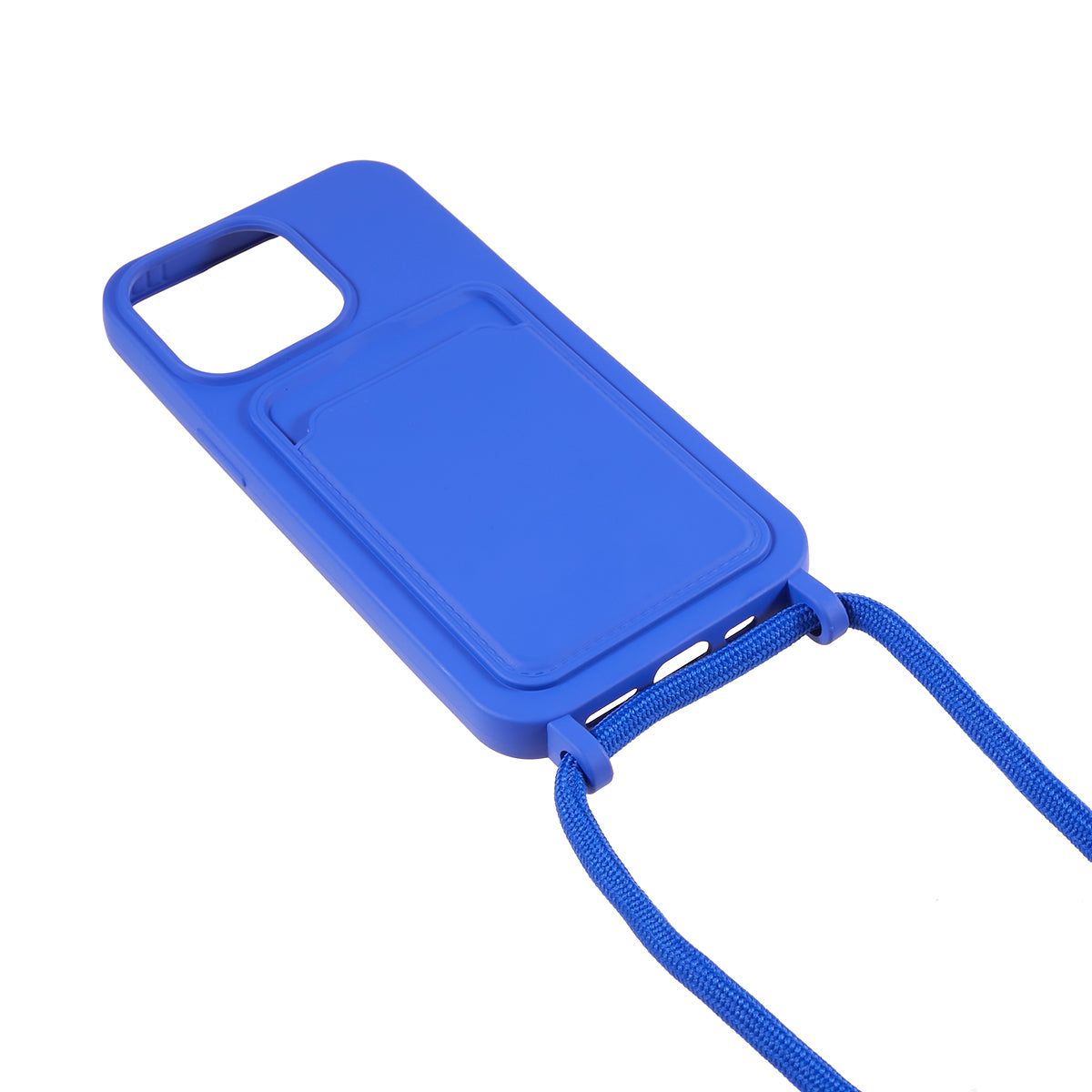 Protective Case for iPhone 13 Pro 6.1 inch Anti-Fall Liquid Silicone Phone Cover with Card Slot Strap