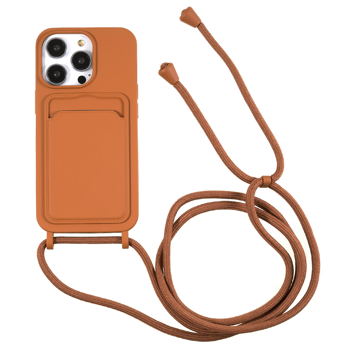 Liquid Silicone Case for iPhone 13 Pro Max 6.7 inch Anti-Drop Protective Phone Cover with Card Slot Strap