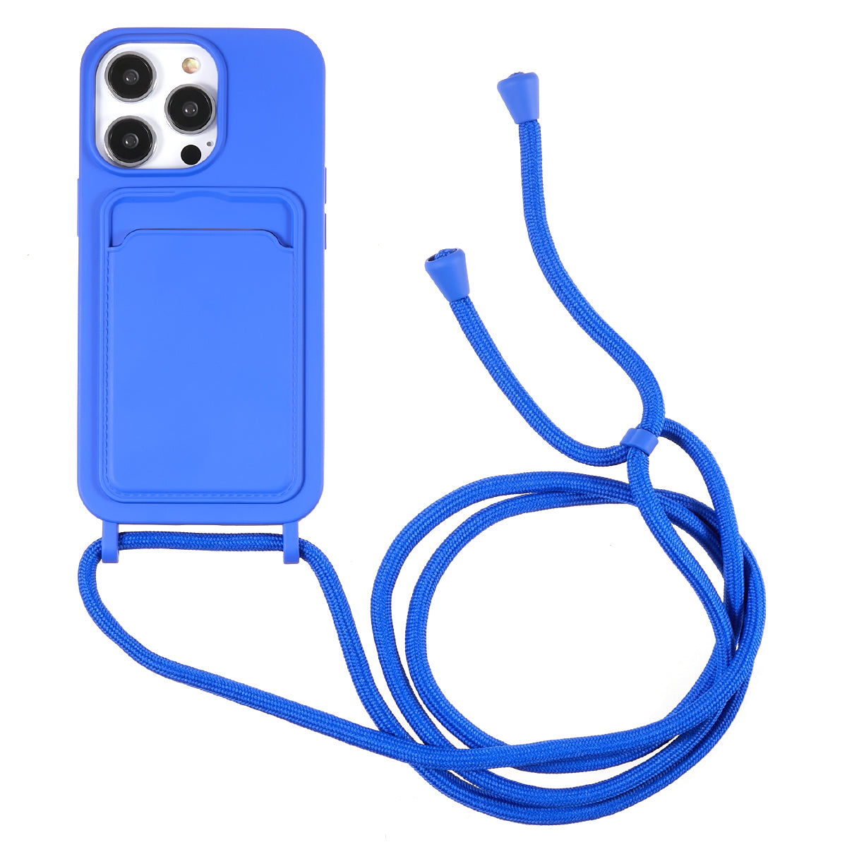 Liquid Silicone Case for iPhone 13 Pro Max 6.7 inch Anti-Drop Protective Phone Cover with Card Slot Strap