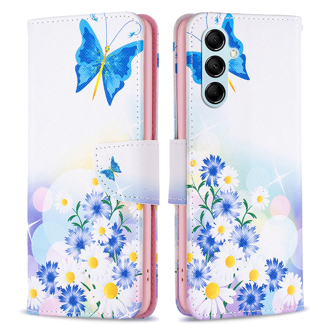 BF Pattern Printing Leather Series-1 For Samsung Galaxy M14 5G Leather Phone Case Wallet Stand Smartphone Cover