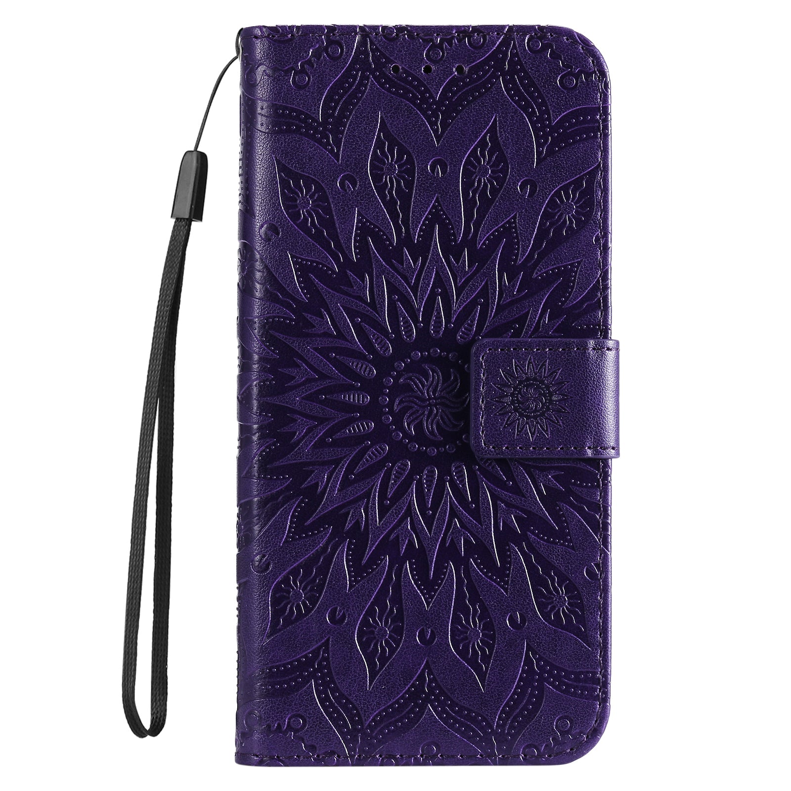 KT Imprinting Flower Series-1 for Samsung Galaxy A24 4G Stand Wallet Phone Case PU Leather Cover with Strap