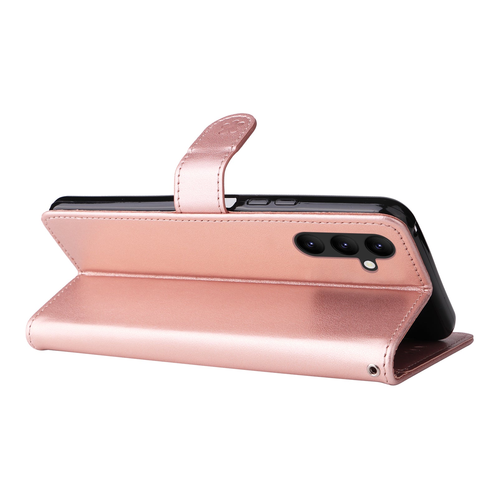 KT Imprinting Flower Series-4 for Samsung Galaxy A24 4G Stand Phone Cover Wallet Imprinted Cat Bee Leather Case