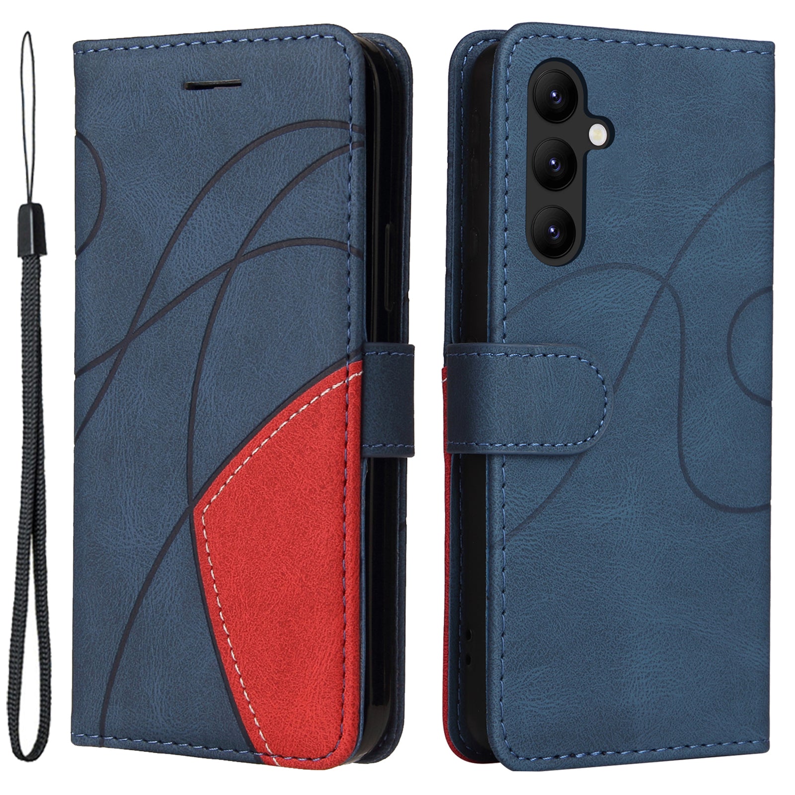 KT Leather Series-1 For Samsung Galaxy A24 4G Anti-drop Stand Phone Case Wallet Dual-color Splicing Leather Cover