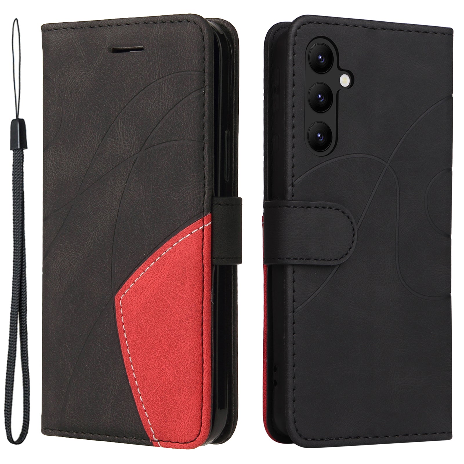 KT Leather Series-1 For Samsung Galaxy A24 4G Anti-drop Stand Phone Case Wallet Dual-color Splicing Leather Cover