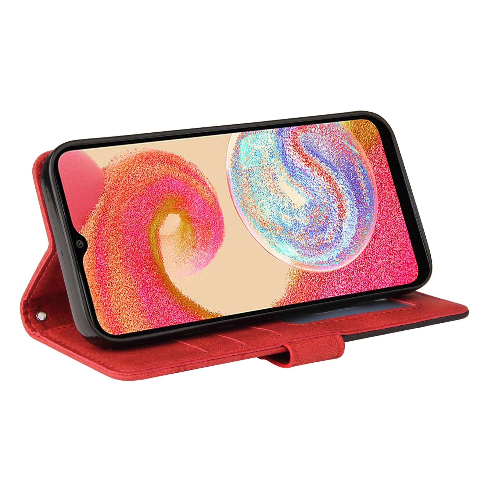 KT Leather Series-1 For Samsung Galaxy A04e 4G / F04 4G / M04 4G Stand Phone Case Wallet Anti-drop Dual-color Splicing Leather Cover