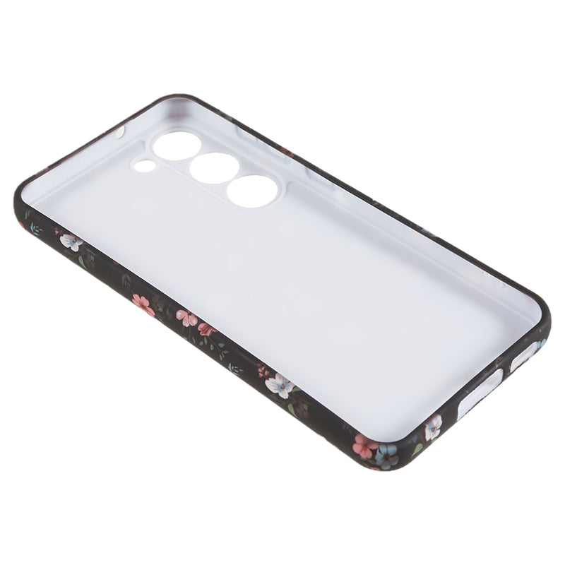 For Samsung Galaxy S23 Drop Protection Soft TPU Phone Case Flower Pattern IMD Back Cover
