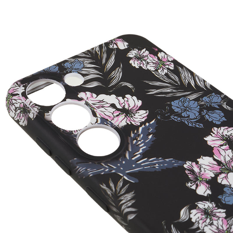 For Samsung Galaxy S23 Drop Protection Soft TPU Phone Case Flower Pattern IMD Back Cover