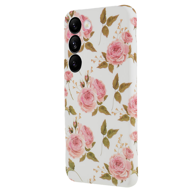 For Samsung Galaxy S23 Drop Protection Soft TPU Phone Case Flower Pattern IMD Back Cover