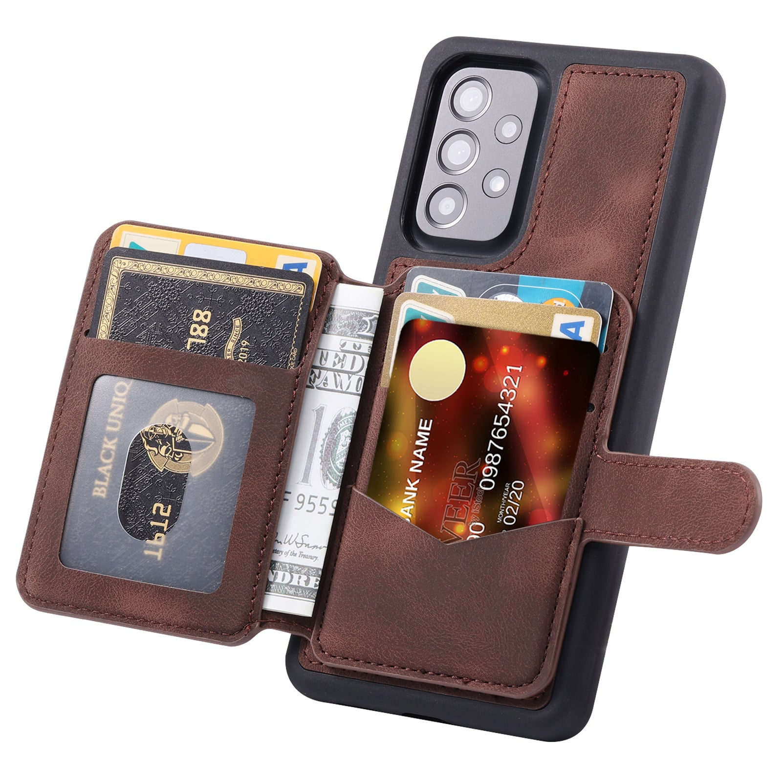 For Samsung Galaxy A53 5G RFID Blocking Leather TPU Phone Case Wallet Kickstand Smartphone Cover