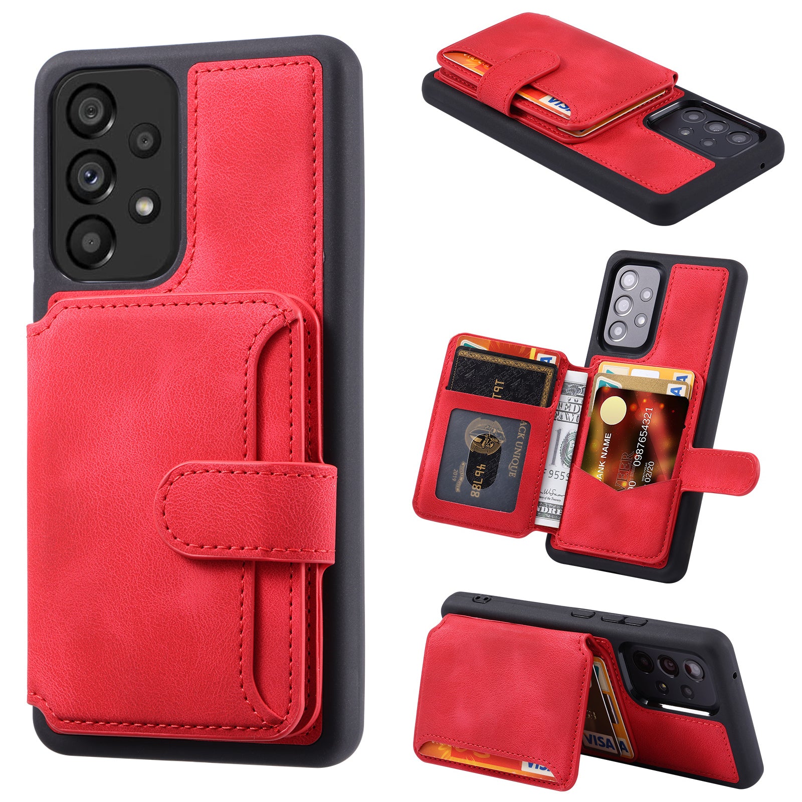 For Samsung Galaxy A53 5G RFID Blocking Leather TPU Phone Case Wallet Kickstand Smartphone Cover