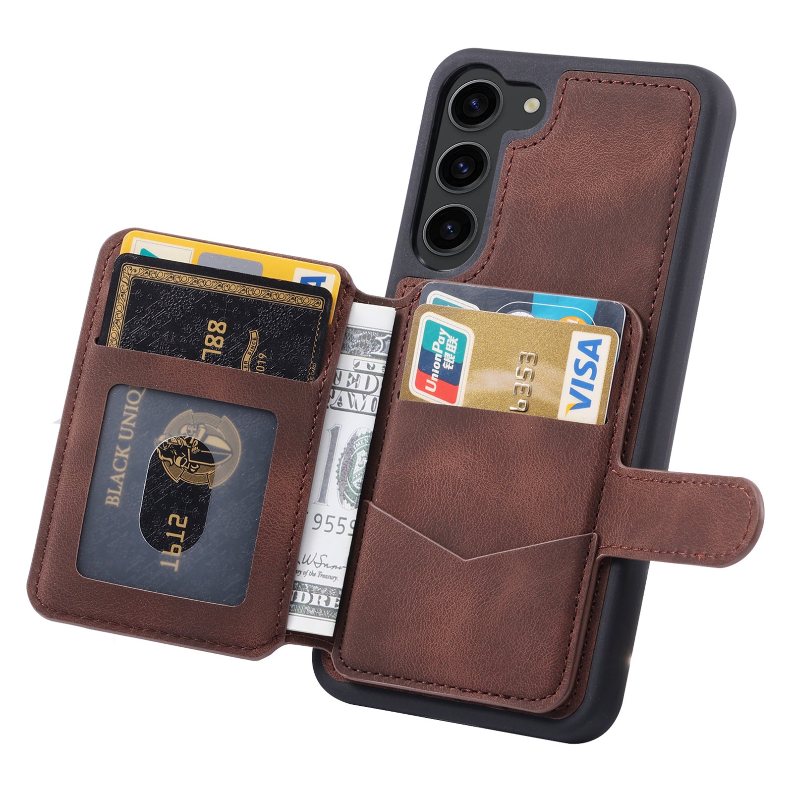 For Samsung Galaxy S23 Phone Case RFID Blocking Kickstand Wallet Phone Leather TPU Phone Cover