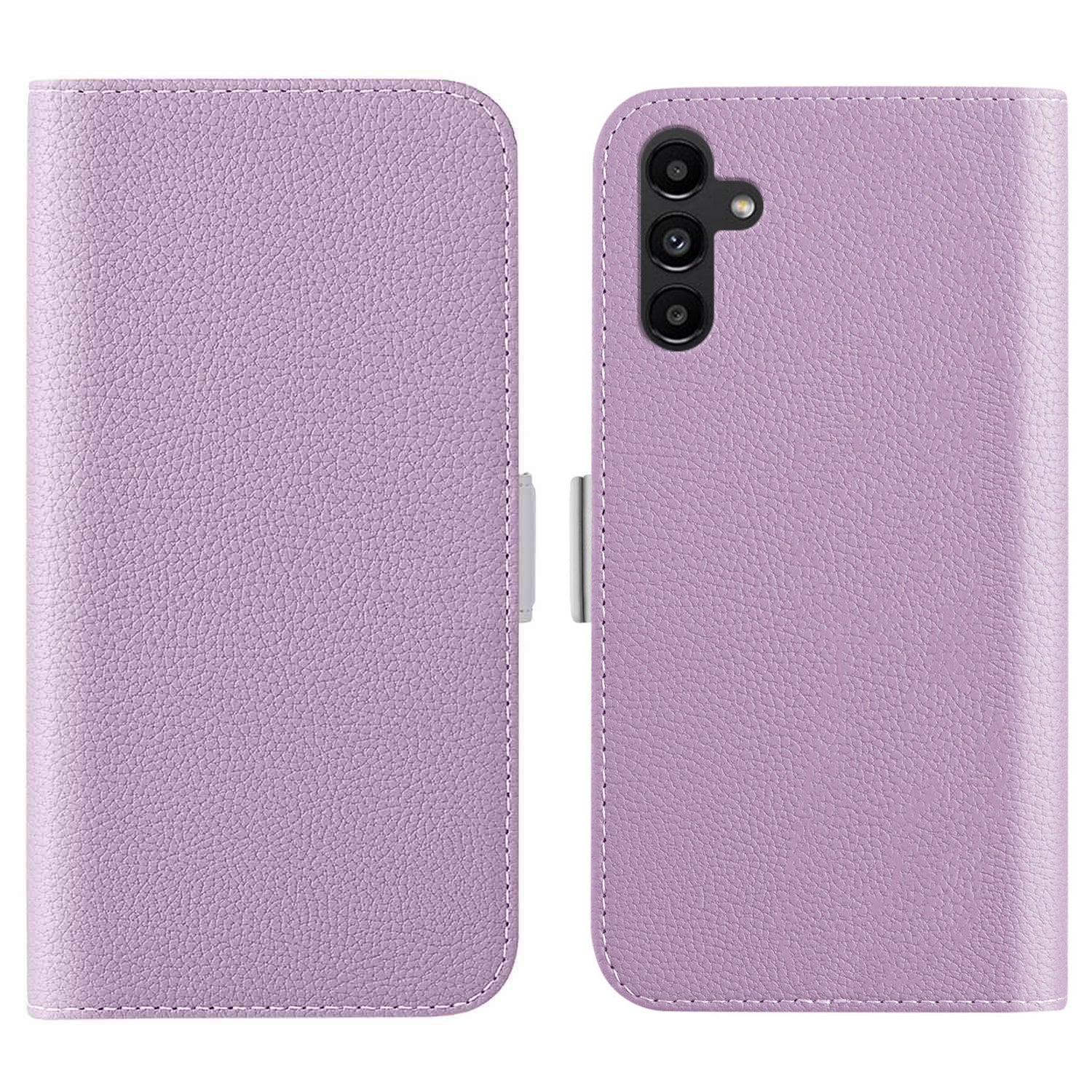 Til Samsung Galaxy A24 4G Litchi Texture PU Læder Taske Stand Pung Candy Color Cover