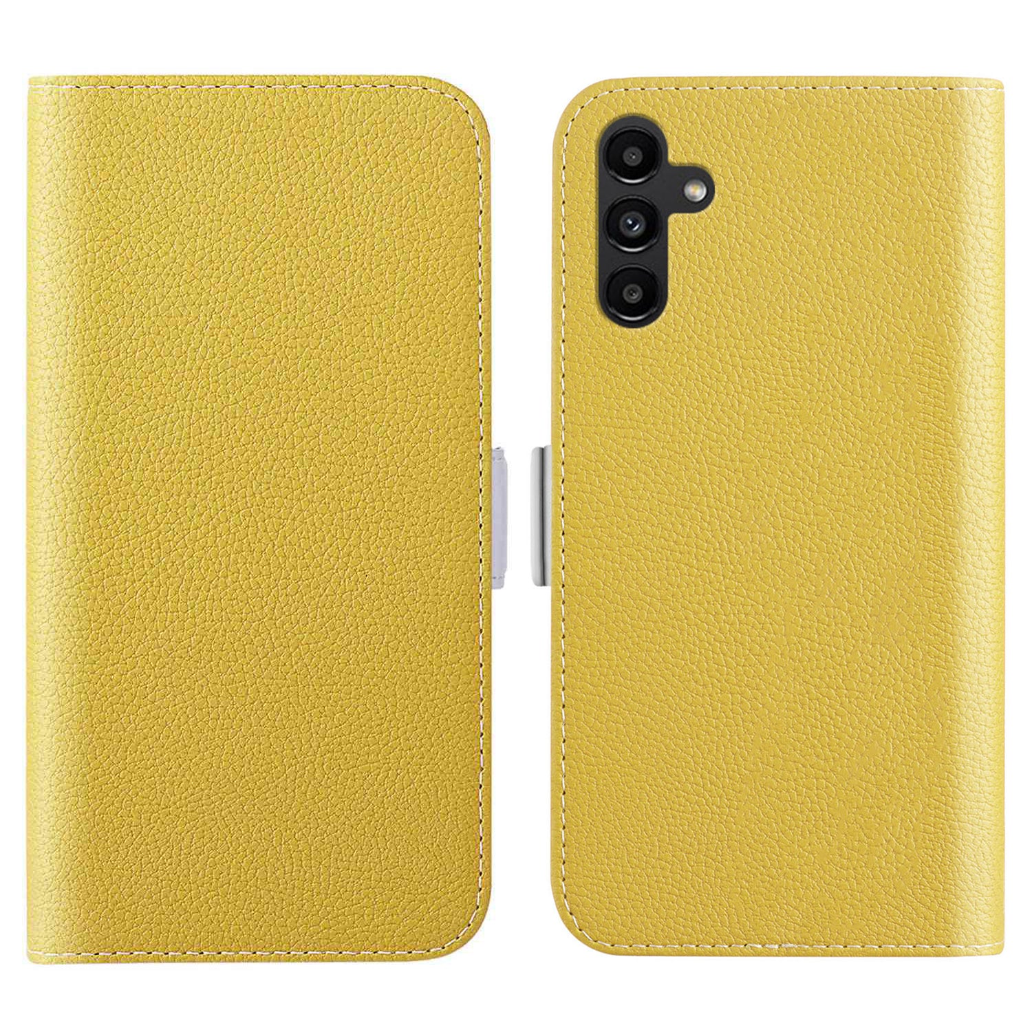 Phone Case Stand Wallet for Samsung Galaxy A34 5G Litchi Texture Candy Color PU Leather Full Protection Cover