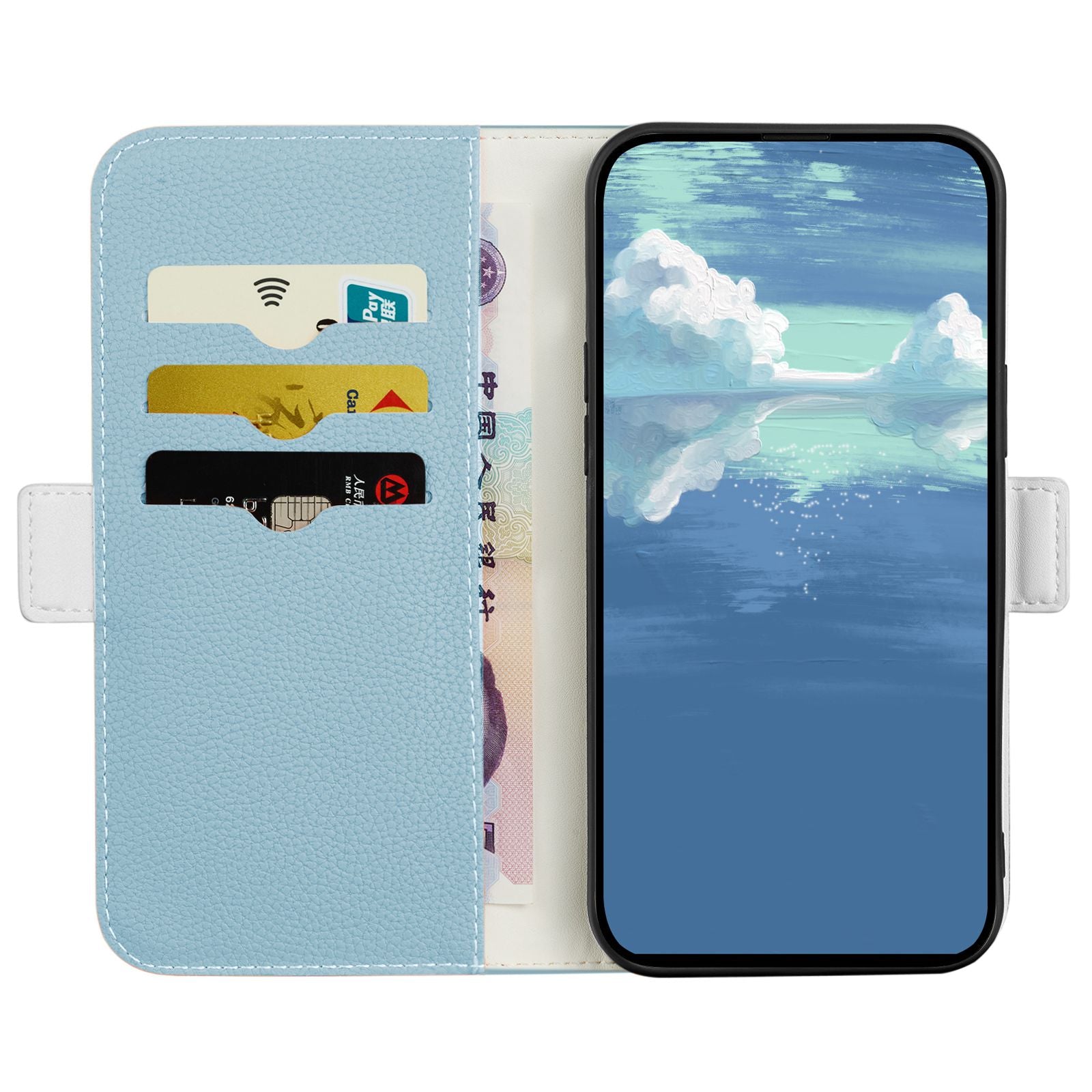 Litchi Texture Wallet Phone Cover for Samsung Galaxy A54 5G Candy Color PU Leather Stand Case
