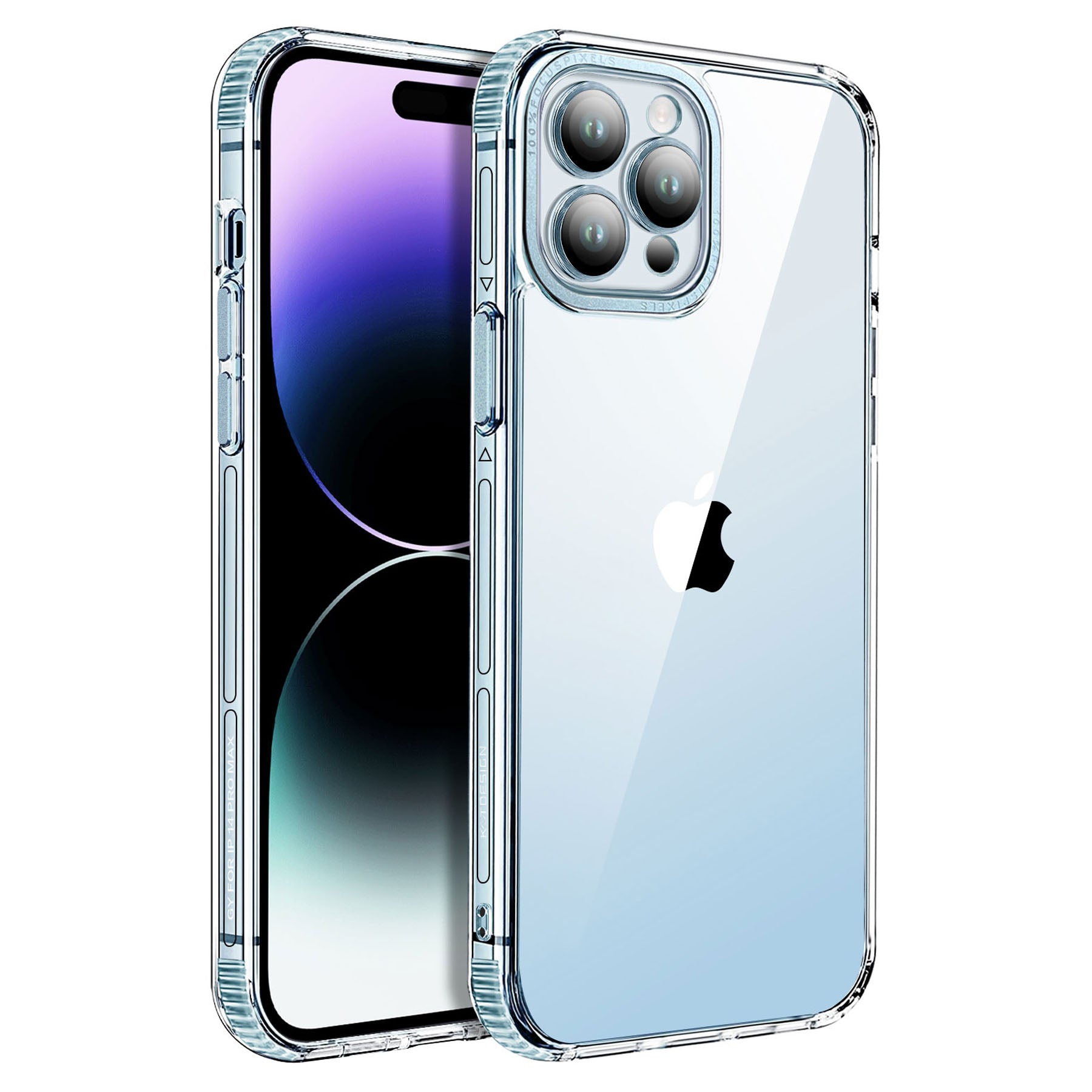 KSTDESIGN Acrylic TPU Case for iPhone 14 Pro Max Anti-Scratch Slim Phone Case with Glass Lens Protector