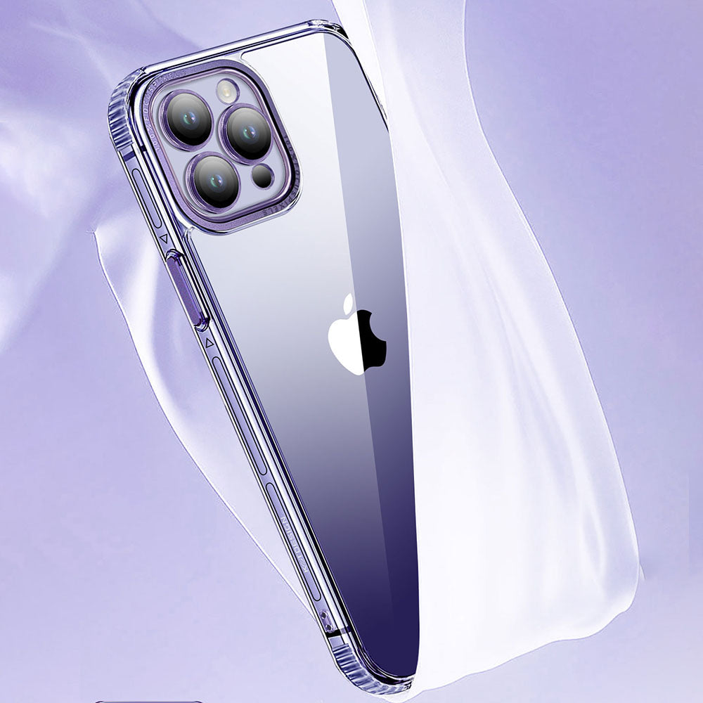 KSTDESIGN Acrylic TPU Case for iPhone 14 Pro Anti-Drop Slim Phone Case with Glass Lens Protector