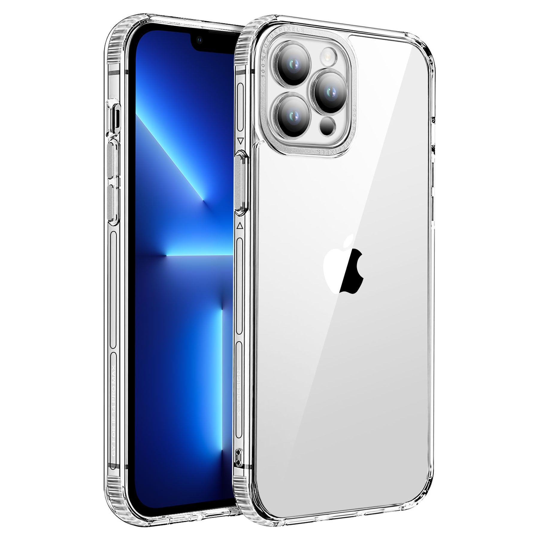 KSTDESIGN Anti-Fall Slim Case for iPhone 13 Pro Max 6.7 inch Acrylic TPU Phone Case with Glass Lens Protector