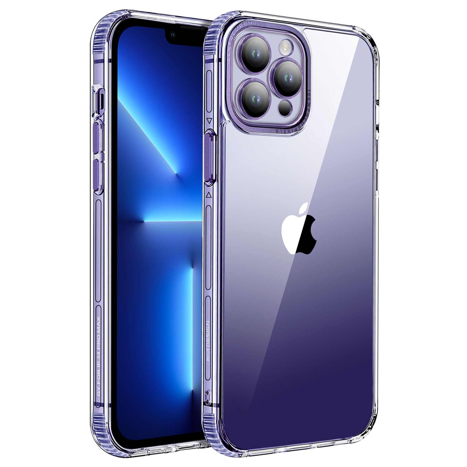 KSTDESIGN Anti-Fall Slim Case for iPhone 13 Pro Max 6.7 inch Acrylic TPU Phone Case with Glass Lens Protector