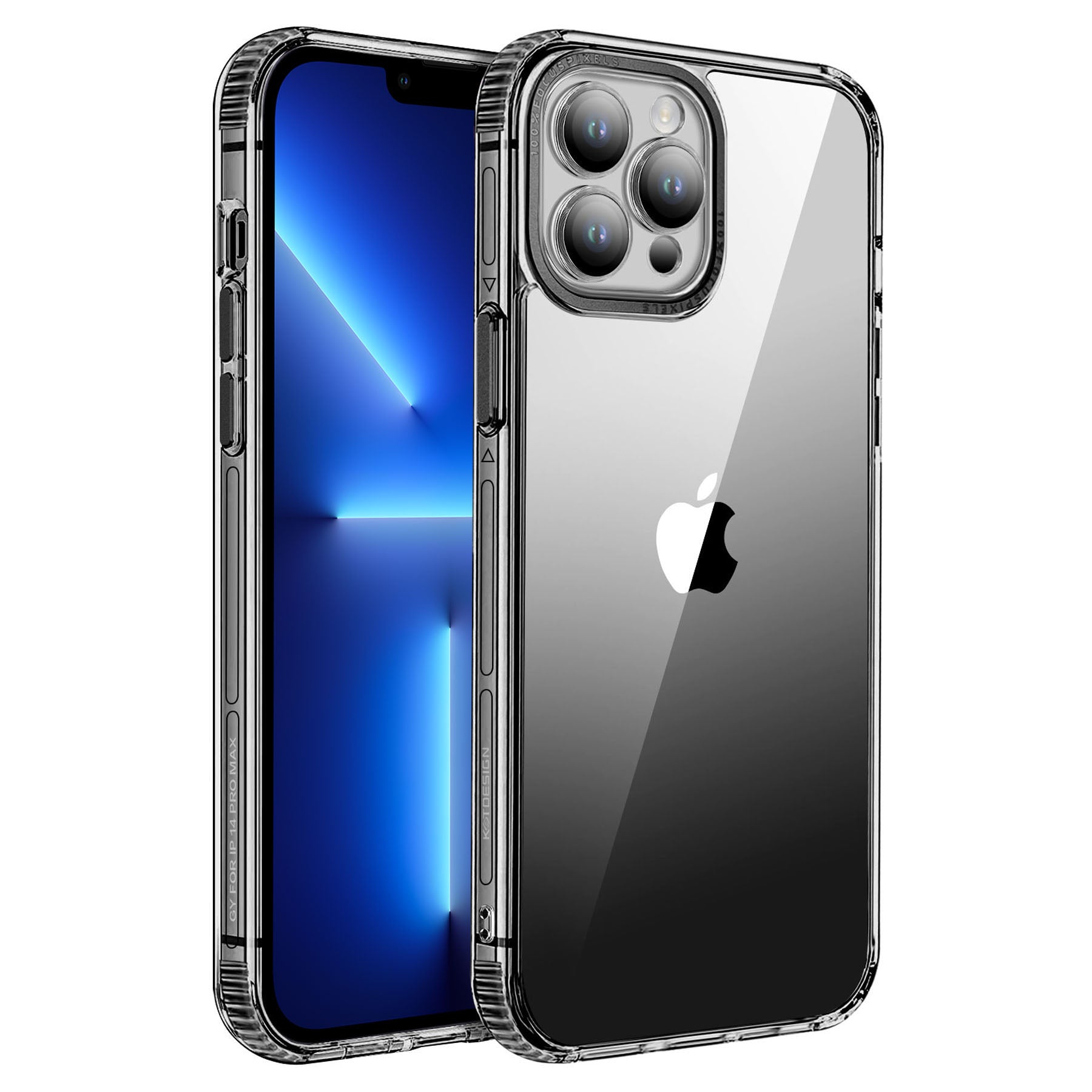 KSTDESIGN Anti-Fall Slim Case for iPhone 13 Pro Max 6.7 inch Acrylic TPU Phone Case with Glass Lens Protector