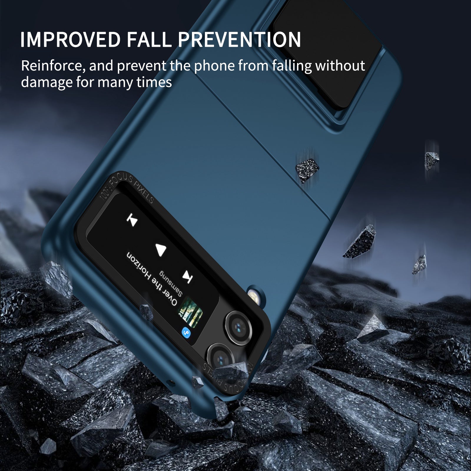 For Samsung Galaxy Z Flip3 5G Case Shockproof Flip Phone Case Hard PC Cover with Kickstand