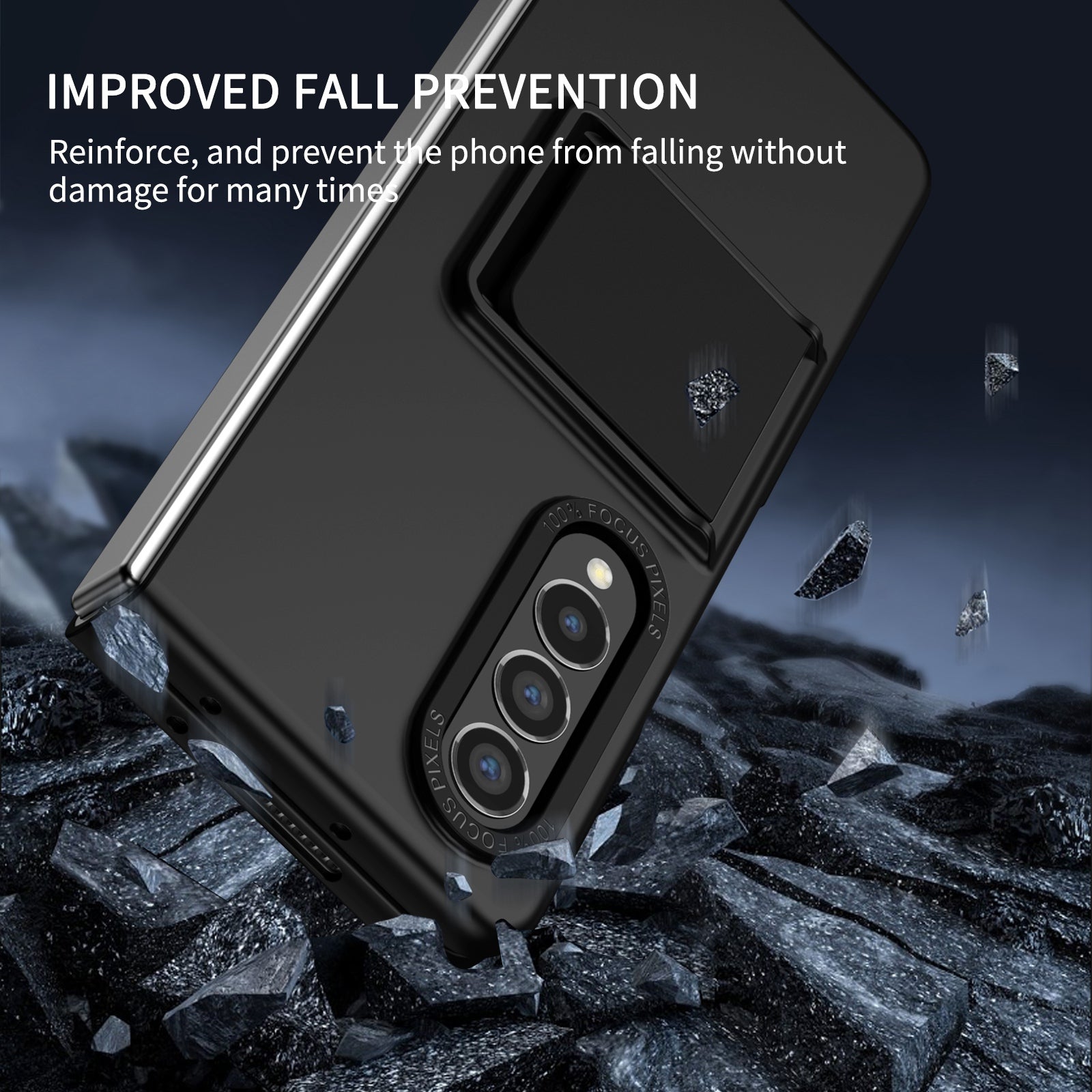 Protective Case for Samsung Galaxy Z Fold3 5G Hard PC Case Anti-Scratch Phone Cover with Kickstand