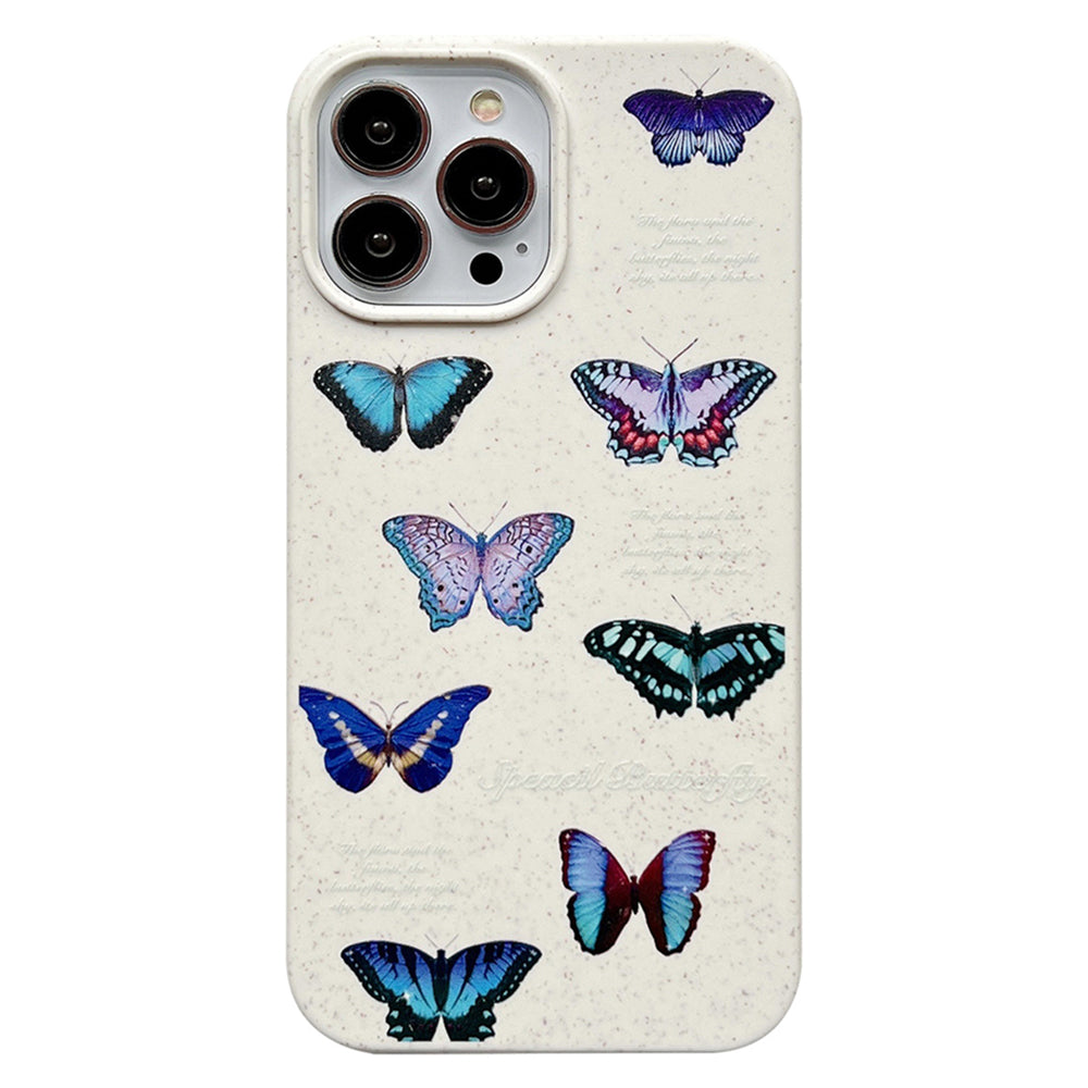 Telefonetui til iPhone 13 Pro Max 6,7 tommer Wheat Straw Nedbrydeligt Slim Cover Mønster Udskrivning Telefon Shell