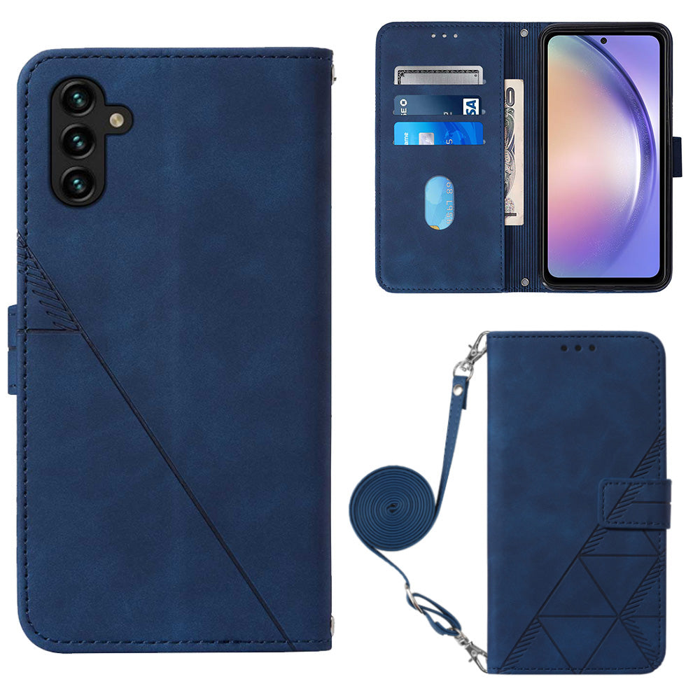 YB Imprinting Series-2 for Samsung Galaxy A54 5G PU Leather Phone Case Stand Wallet Shockproof Cover