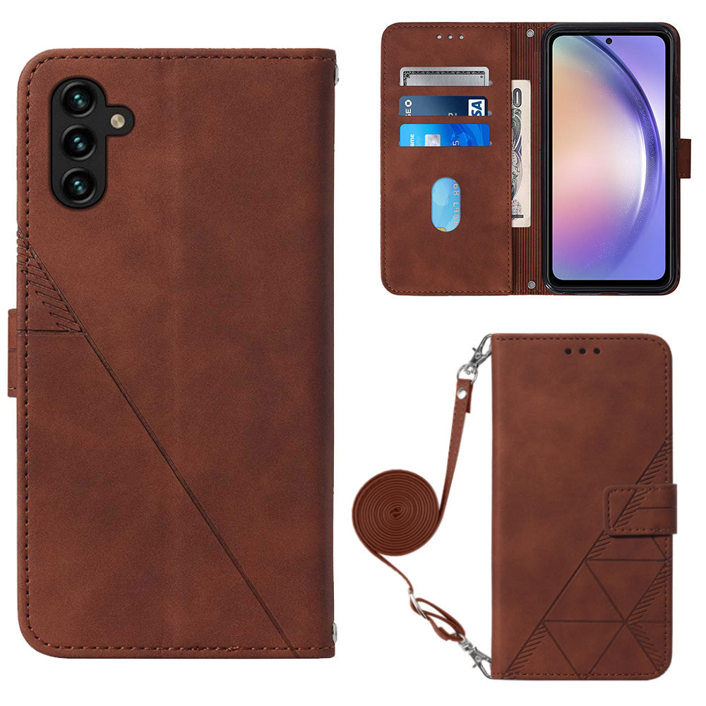 YB Imprinting Series-2 for Samsung Galaxy A54 5G PU Leather Phone Case Stand Wallet Shockproof Cover