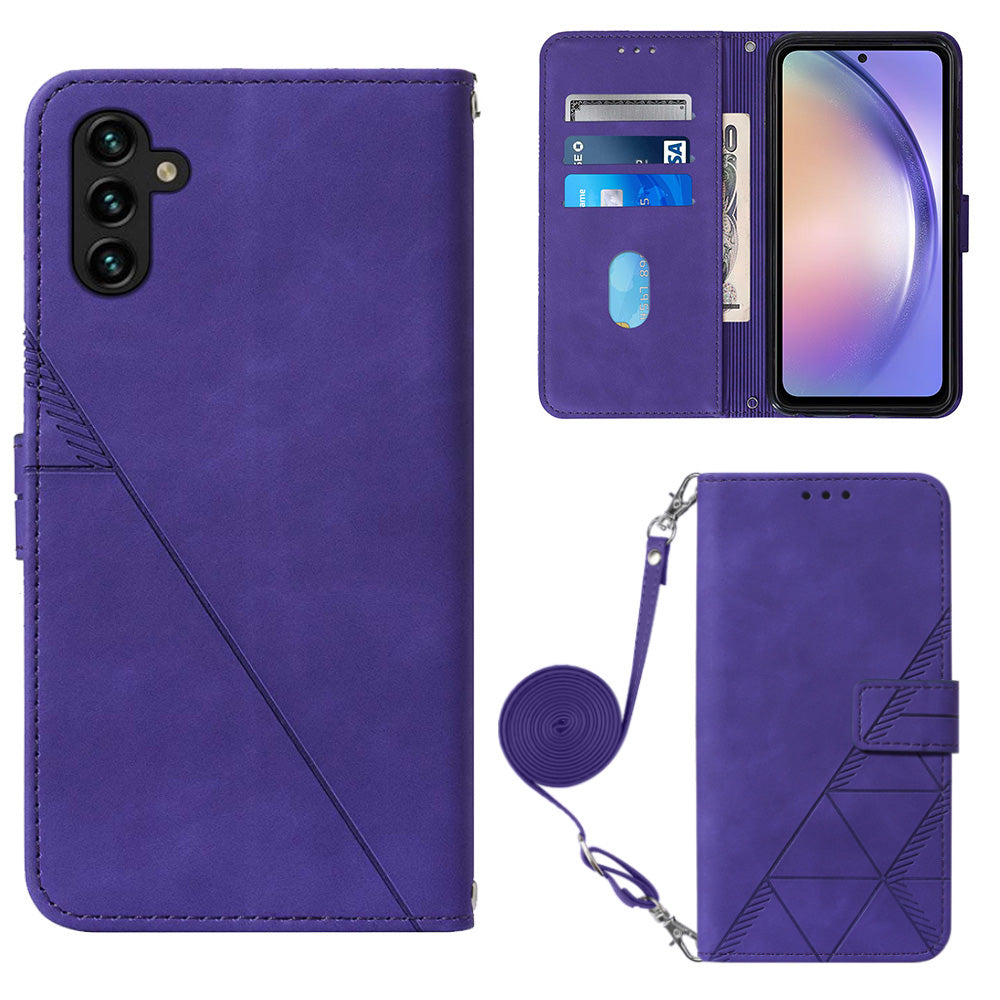YB Imprinting Series-2 for Samsung Galaxy A54 5G PU Leather Phone Case Stand Wallet Shockproof Cover