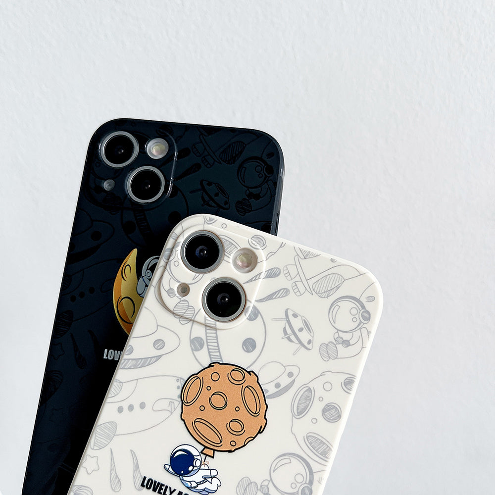 For iPhone 13 6.1 inch Lovely Astronaut Phone Case Precise Cutout Soft TPU Anti-scratch Cover