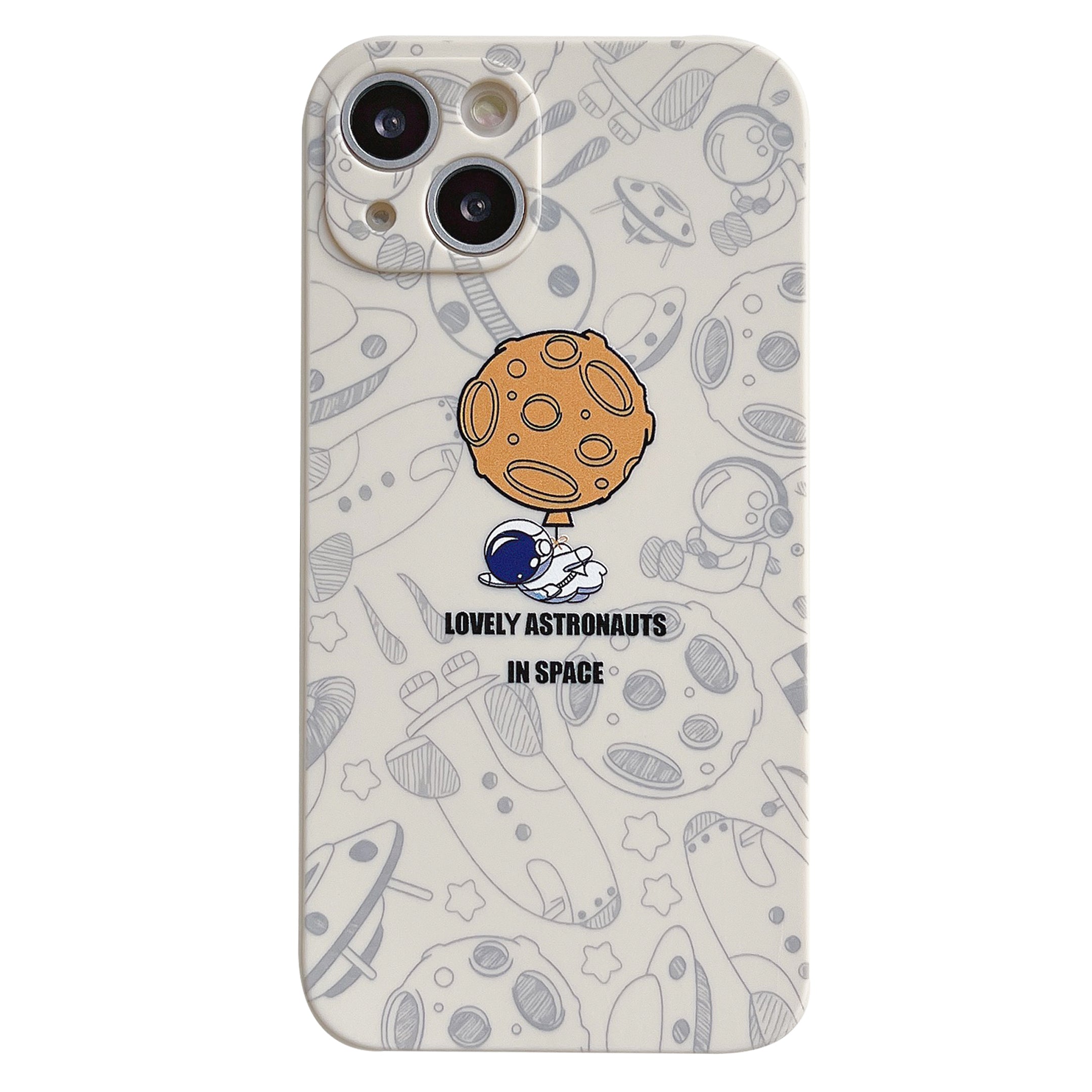 Til iPhone 14 Space Astronaut Pattern TPU telefoncover Præcis udskæring Anti-ridse bagcover