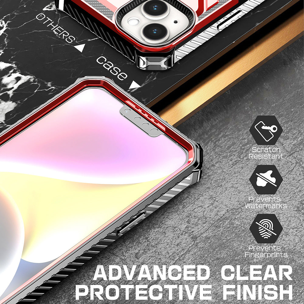 Magnetic Phone Case for iPhone 13 PC TPU Ring Kickstand Phone Cover Compatible with MagSafe