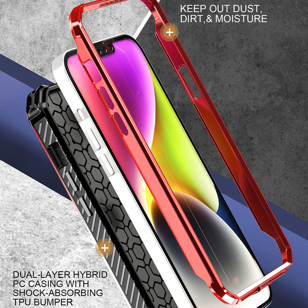 PC TPU Phone Kickstand Case for iPhone 14 Magnetic Cell Phone Cover Compatible with MagSafe
