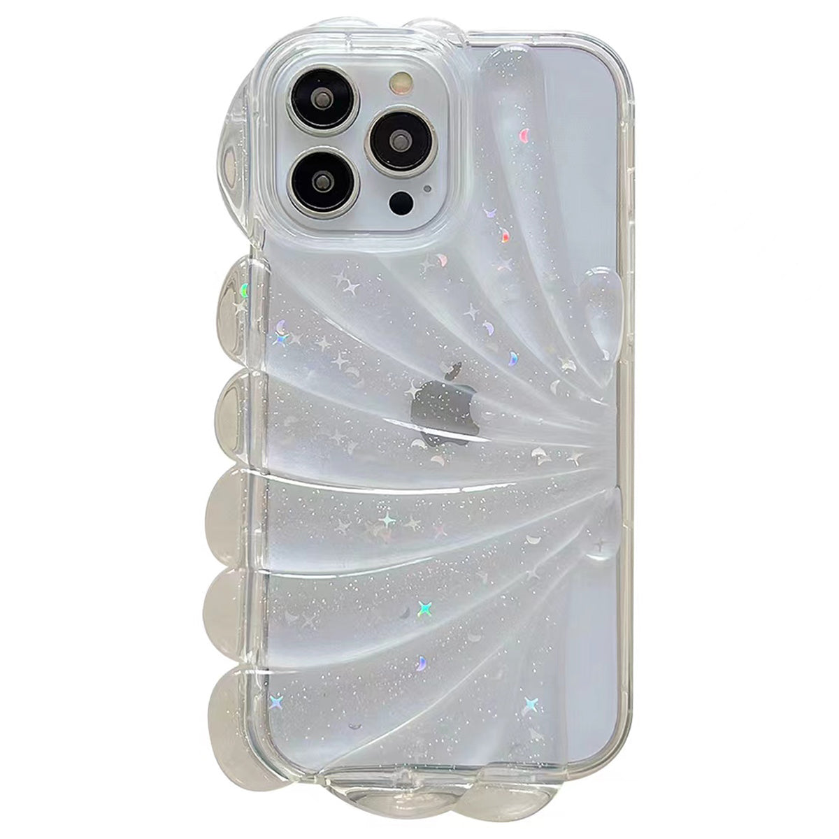 Pro iPhone 14 Pro Epoxy Personalizované TPU pouzdro na mobilní telefon Sea Shell Glitter Star Design Cover