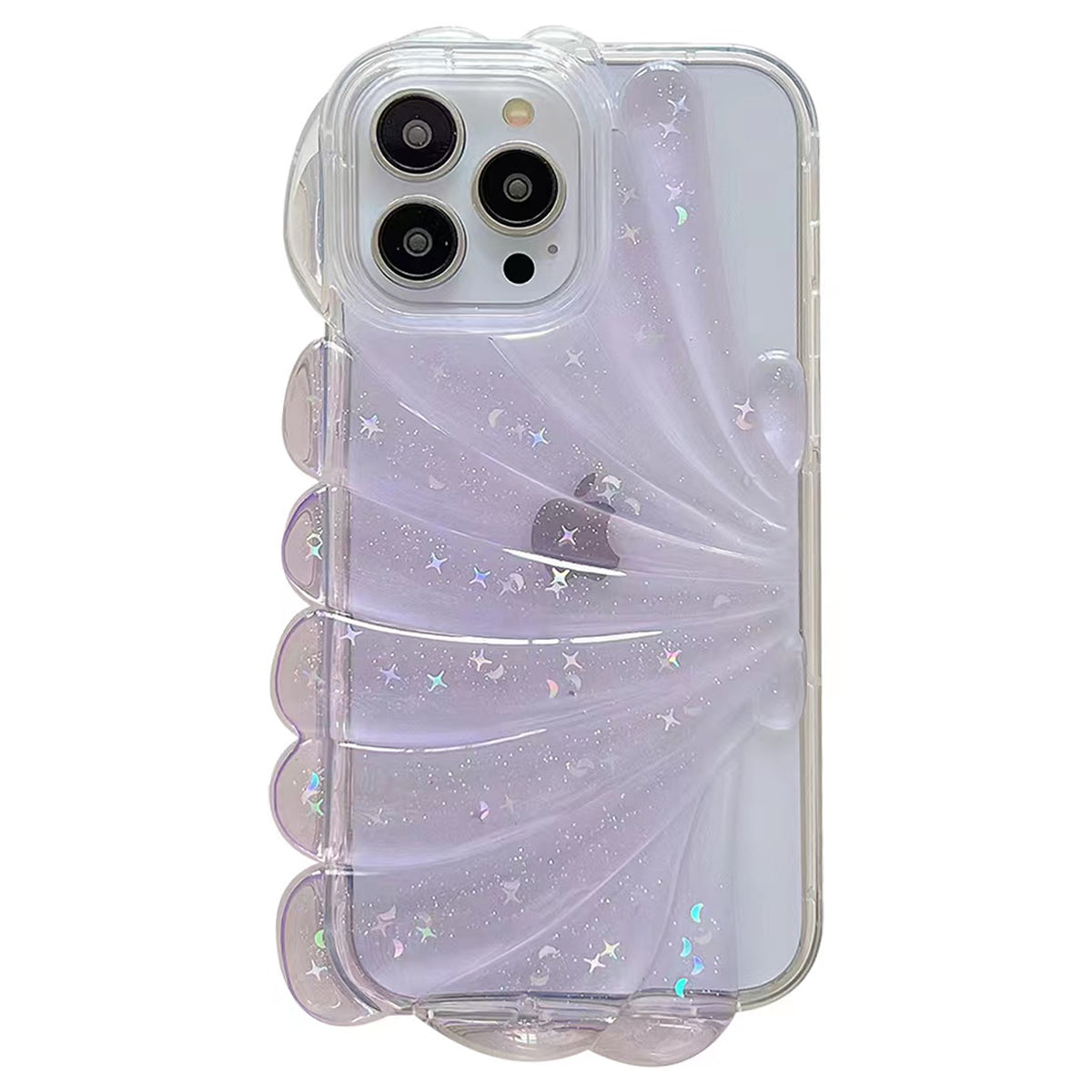 Pro iPhone 13 Pro 6,1palcový Sea Shell Style Phone Case Měkký TPU Glitter Epoxy Star ochranný kryt