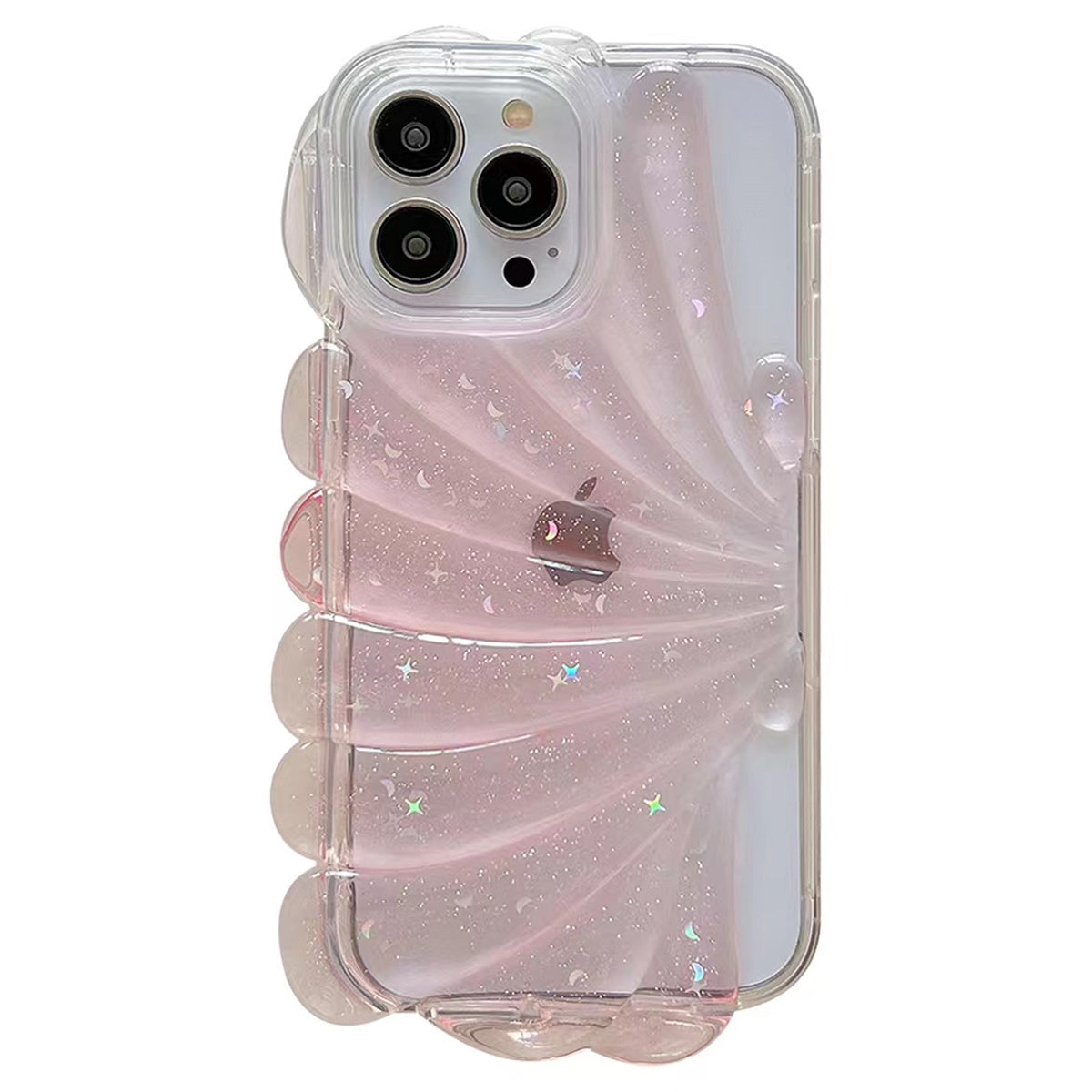 Pro iPhone 13 Pro 6,1palcový Sea Shell Style Phone Case Měkký TPU Glitter Epoxy Star ochranný kryt