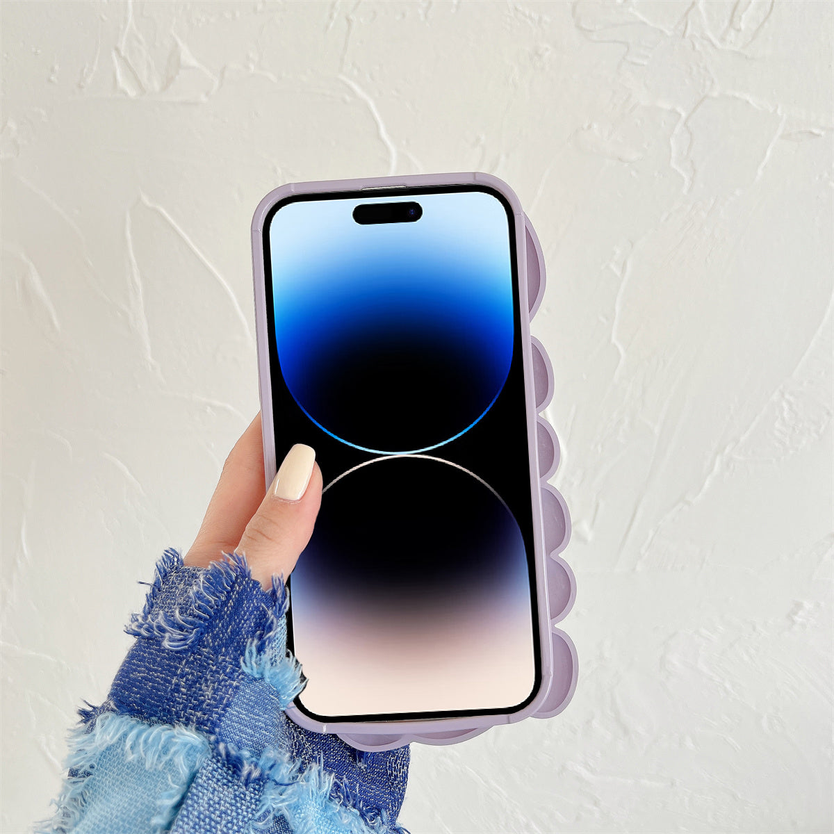 Pro iPhone 14 Pro Max Seashell Shape Phone Case Lesklý povrch Měkký TPU ochranný kryt telefonu